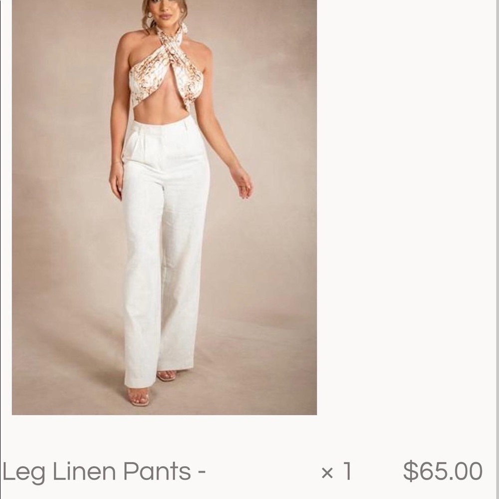 Meshki cream Linen pants